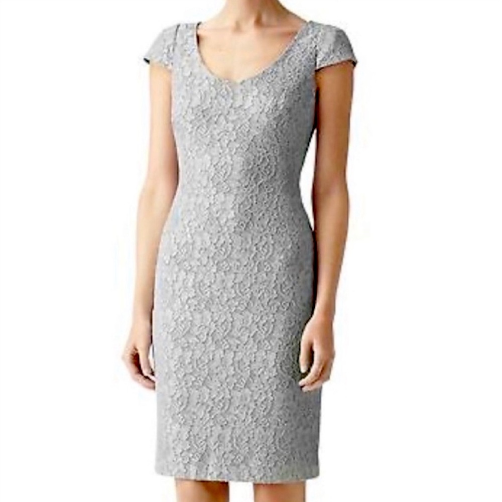 Reiss Marjorie Gray Lace Sheath Dress